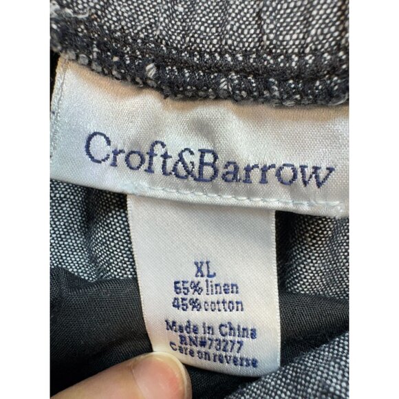 Croft & Barrow Womens Linen-Blend Casual Pants Size XL Gray Drawstring Straight - Picture 2 of 12